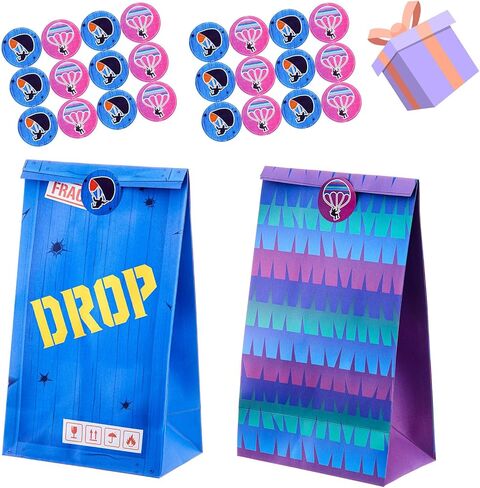 Yexiya 24 Pcs Video Game Party Gift Bags and Stickers Birthday Party Favors Treat Bags for Video Game Candy Snack Box Decorations Supplies, 8.7 x 4.7 x 3.2 in in Saudi Arabia