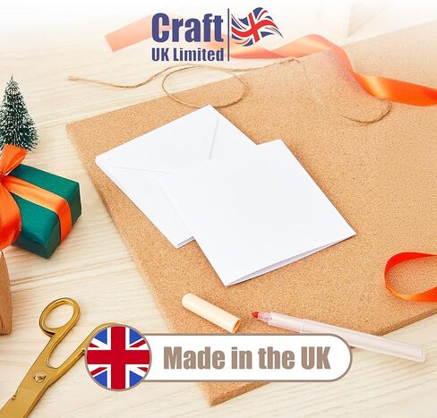 Craft UK 863 8 x 8 inch Card and Envelope pack of 25 - White,20.8 x 20.8 x 20.8 cm in Saudi Arabia