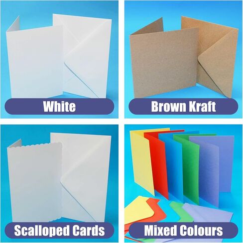 Craft UK 863 8 x 8 inch Card and Envelope pack of 25 - White,20.8 x 20.8 x 20.8 cm in Saudi Arabia