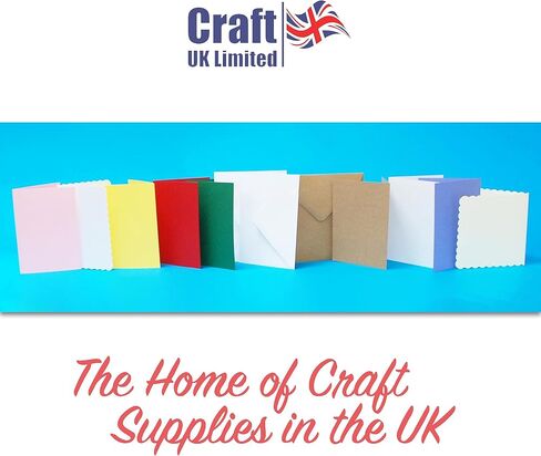 Craft UK 863 8 x 8 inch Card and Envelope pack of 25 - White,20.8 x 20.8 x 20.8 cm in Saudi Arabia