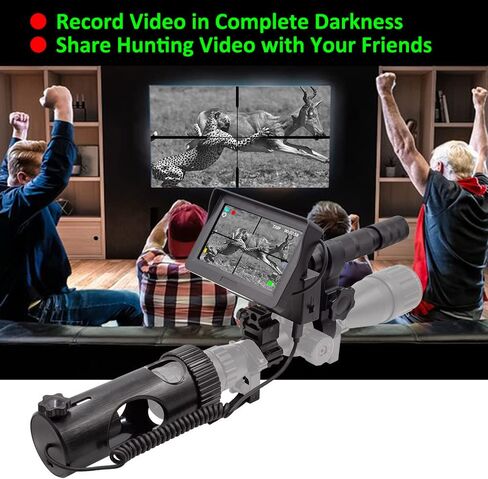 DIY 720p تسجيل الفيديو الرقمي الصيد للرؤية الليلية نطاق بندقية أحادية كاميرا VCR مع شاشة LCD، 850nm الأشعة تحت الحمراء مصباح يدوي الأشعة تحت الحمراء للصيد التكتيكي (بطاقة MicroSD والبطارية غير المدرجة) in Kuwait