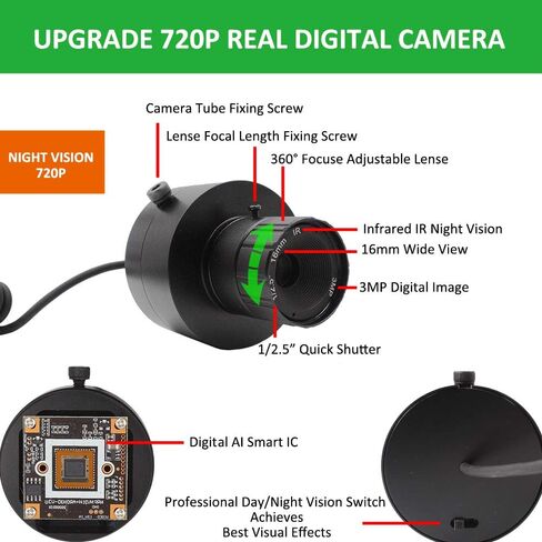 DIY 720p تسجيل الفيديو الرقمي الصيد للرؤية الليلية نطاق بندقية أحادية كاميرا VCR مع شاشة LCD، 850nm الأشعة تحت الحمراء مصباح يدوي الأشعة تحت الحمراء للصيد التكتيكي (بطاقة MicroSD والبطارية غير المدرجة) in Kuwait