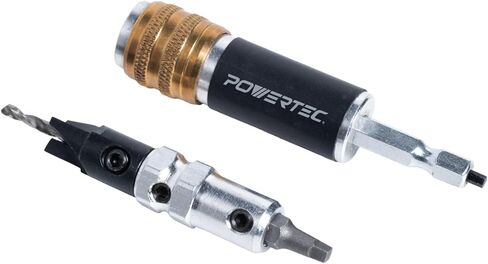 مثقاب ثنائي الجانب من POWERTEC وريشة السائق مع محول ساق سداسي 1/4 بوصة، لحفر الثقوب التجريبية والتجويف المضاد، وتثبيت براغي المحرك المربعة رقم 2، 1 PK (72293) in Kuwait