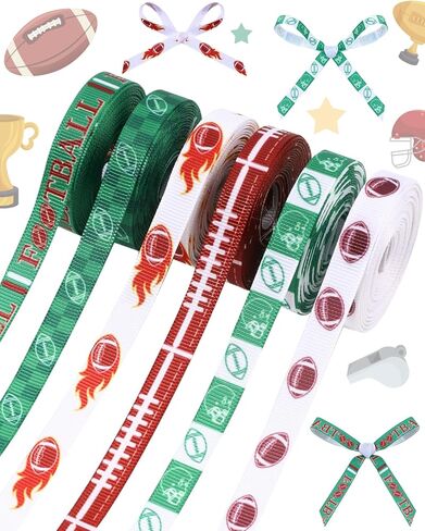 6 Rolls 30 Yards Golf Ribbon for Gift Wrapping 3/8" Inch Golf Crafts Fabric Ribbon Golf Theme Grosgrain Ribbon for Sports Events Party Decorations DIY Wreath Sewing Supplies in Saudi Arabia