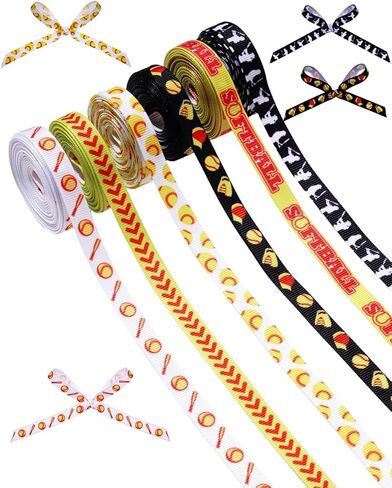 6 Rolls 30 Yards Golf Ribbon for Gift Wrapping 3/8" Inch Golf Crafts Fabric Ribbon Golf Theme Grosgrain Ribbon for Sports Events Party Decorations DIY Wreath Sewing Supplies in Saudi Arabia