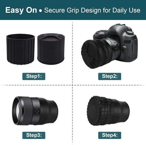 غطاء عدسة عالمي 18-55 مم، غطاء عدسة كاميرا مرن لكاميرات DSLR والكاميرات بدون مرايا، حماية العنصر الأمامي من الغبار والخدوش، نمطان in Saudi Arabia