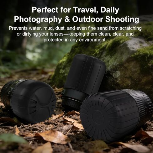 غطاء عدسة عالمي 18-55 مم، غطاء عدسة كاميرا مرن لكاميرات DSLR والكاميرات بدون مرايا، حماية العنصر الأمامي من الغبار والخدوش، نمطان in Saudi Arabia