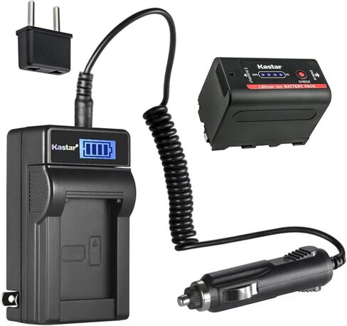 بطارية Kastar NP-F780EXP وشاحن تيار متردد LCD متوافق مع DCR-TV900 DCR-VX1000 DCR-VX2000 DCR-VX2000E DCR-VX2001 DCR-VX2100 DCR-VX2100E DCR-VX700 DCR-VX9 DCR-VX9000 DSR-DU1 دسر-200 in Kuwait