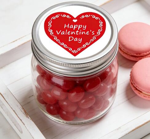 Happy Valentine Stickers - Red Heart Shaped 500 Labels Per Roll (red, 1.5Inch) in Saudi Arabia