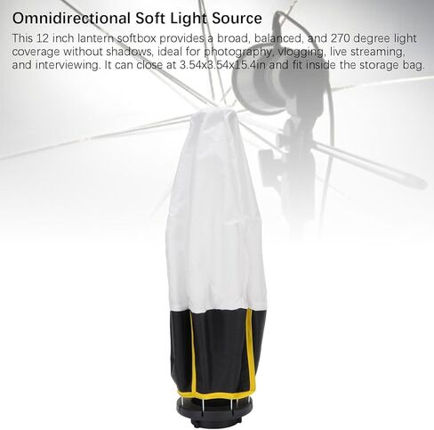 Tangxi Mini Bowens Mount Softbox، 12 بوصة فانوس Softbox Diffuser قابل للطي، معدل ضوء ناعم، إطلاق سريع لإضاءة الفيديو COB LED in Kuwait