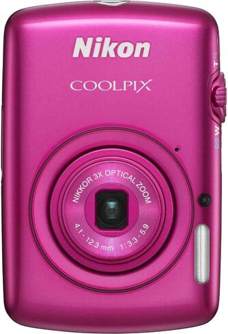 كاميرا نيكون COOLPIX S01 رقمية بدقة 10.1 ميجابكسل مع عدسة زجاجية NIKKOR تكبير 3x (وردي) (الطراز القديم) in Kuwait