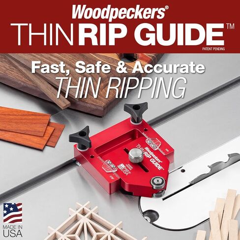 Woodpeckers ThinRip Guide, Thin Rip Jig for Quickly Cutting Safe Accurate + Repeatable Narrow Strips, Inch & Metric Scales, Table Saw Accessory, USA Made - TRG in Saudi Arabia