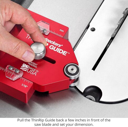 Woodpeckers ThinRip Guide, Thin Rip Jig for Quickly Cutting Safe Accurate + Repeatable Narrow Strips, Inch & Metric Scales, Table Saw Accessory, USA Made - TRG in Saudi Arabia