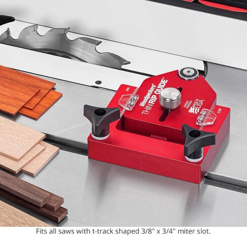 Woodpeckers ThinRip Guide, Thin Rip Jig for Quickly Cutting Safe Accurate + Repeatable Narrow Strips, Inch & Metric Scales, Table Saw Accessory, USA Made - TRG in Saudi Arabia