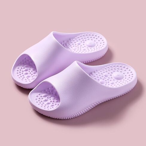 Womens Arch Support Acupressure Slippers Comfortable Non-Slip House Shoes for Foot Pain Relief with Soft Massage Sole, Purple in Saudi Arabia