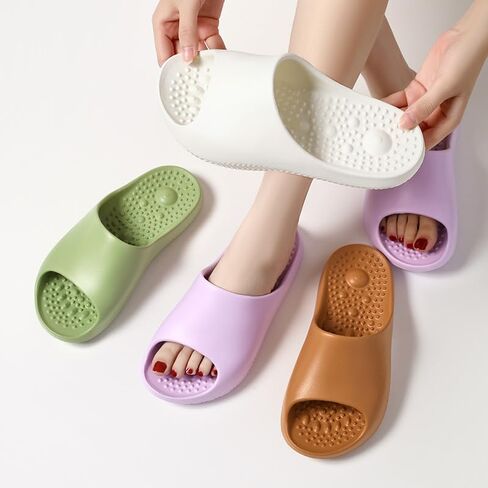 Womens Arch Support Acupressure Slippers Comfortable Non-Slip House Shoes for Foot Pain Relief with Soft Massage Sole, Purple in Saudi Arabia