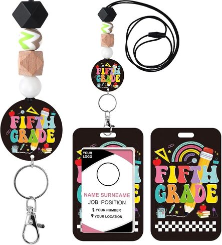 Teacher Lanyard with ID Holder - Chinoiserie Blue Floral Lanyards for ID Badges, Cute Badge Holders Retractable, Keys Carabiner Clip Breakaway Lanyard Gifts for Women School Teachers Nurses in Kuwait