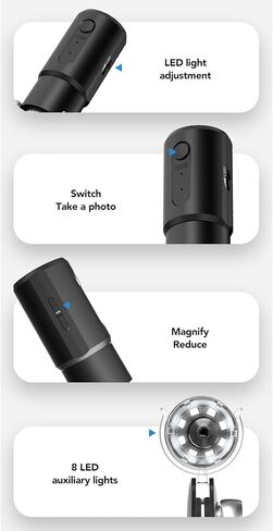 مجهر رقمي USB واي فاي، مجهر رقمي لاسلكي 50 إلى 1000x، عدسة عالية الدقة قابلة للتعديل بارتفاع 360 درجة مع 8 مصابيح LED للوحات الدوائر العتيقة in Kuwait