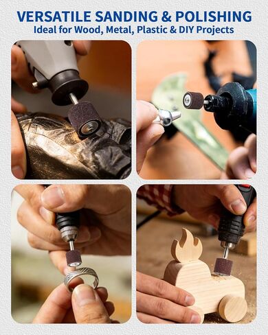 مجموعة أسطوانة الصنفرة، 935 قطعة من مجموعة أسطوانات الصنفرة مع 900 جلبة من أكسيد الألومنيوم (80-600 حبيبة)، 24 مغزلًا و10 قطع من أدوات الحفر ذاتية الشد (0.5-3.2 مم)، لأدوات الصنفرة والدوارة من Dremel in Kuwait