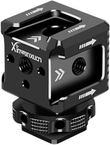 Triple Hot Shoe Mount Base Adapter for Mirrorless and DSLR Camera, Metal Photography Expansion Accessory, for External Microphone Fill Light Speedlite Flash Holder Bracket Support Tripod Light Stand in Kuwait