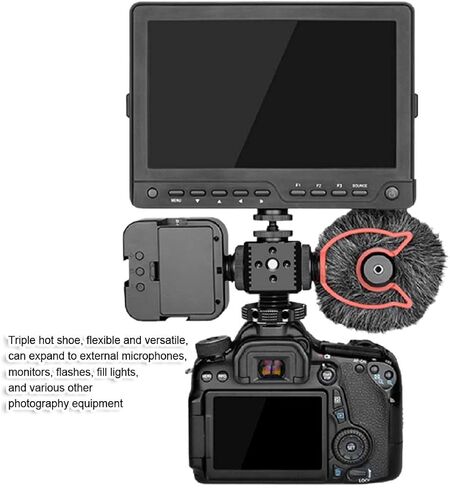 Triple Hot Shoe Mount Base Adapter for Mirrorless and DSLR Camera, Metal Photography Expansion Accessory, for External Microphone Fill Light Speedlite Flash Holder Bracket Support Tripod Light Stand in Kuwait