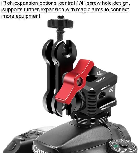 Triple Hot Shoe Mount Base Adapter for Mirrorless and DSLR Camera, Metal Photography Expansion Accessory, for External Microphone Fill Light Speedlite Flash Holder Bracket Support Tripod Light Stand in Kuwait