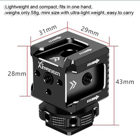 Triple Hot Shoe Mount Base Adapter for Mirrorless and DSLR Camera, Metal Photography Expansion Accessory, for External Microphone Fill Light Speedlite Flash Holder Bracket Support Tripod Light Stand in Kuwait