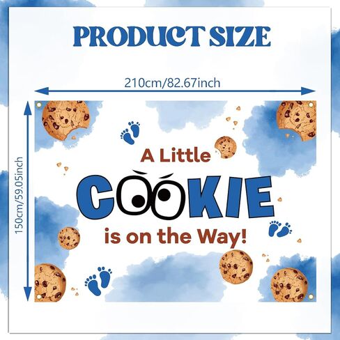 خلفية خلفية A Little Cookie is on The Way - ديكورات حمام الطفل البسكويت، خلفية حمام الطفل البسكويت، كشك صور لحفلة الترحيب بالطفل، 7 * 5 قدم in Saudi Arabia