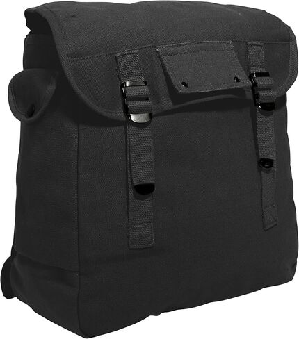 Rothco Heavyweight Canvas Musette Bag, 12" x 12" x 6", Black in Saudi Arabia
