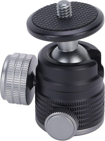 Tripod Ball Head Mount Geared Mini Hot Shoe Adapter 1/4 Inch Aluminum Alloy - 360° Swivel, Dual - Knob Control for DSLR Camera, Mobile Phone Supports in Saudi Arabia