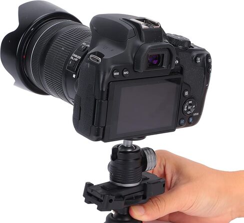 Tripod Ball Head Mount Geared Mini Hot Shoe Adapter 1/4 Inch Aluminum Alloy - 360° Swivel, Dual - Knob Control for DSLR Camera, Mobile Phone Supports in Saudi Arabia