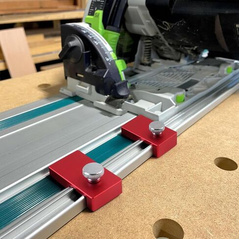 2 حزمة من توقفات الحد من السكك الحديدية التوجيهية المصنوعة من الألومنيوم، سدادة السكك الحديدية المنشارية المتوافقة مع قضبان Festool، Makita، Milwaukee، Kreg، إلخ. in Kuwait