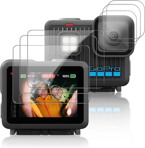 [3+3 عبوات] واقي شاشة لـ GoPro LIT Hero، زجاج مقسى عالي الدقة، صلابة 9 ساعات، خدش، مضاد لبصمات الأصابع، واقي غشاء زجاجي مقوى لكاميرا GoPro LIT Hero in Kuwait