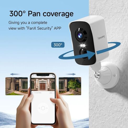 fanxiang 2K Magnetic Security Camera Outdoor Wireless Rechargeable Battery Camera WiFi, 300° Pan Rotating, AI Motion Detection, PIR, Spotlight, Siren, Two-Way Talk, IP65, SD/Cloud Storage in Saudi Arabia