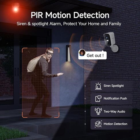 fanxiang 2K Magnetic Security Camera Outdoor Wireless Rechargeable Battery Camera WiFi, 300° Pan Rotating, AI Motion Detection, PIR, Spotlight, Siren, Two-Way Talk, IP65, SD/Cloud Storage in Saudi Arabia