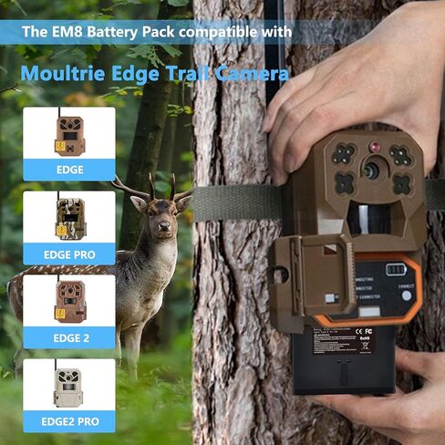 Pickle Power 5000mAh Rechargeable Lithium Battery Pack for Moultrie Edge, Edge 2, Edge Pro, Edge 2 Pro Trail Camera, USB-C & Solar Panels Charging in Kuwait