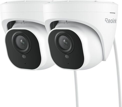 REOLINK 4K Outdoor Security Camera System, RLC-820A (Pack of 2) Bundle with one PoE 4K 8 Channel PoE NVR Pre-Installed 2TB Hard Drive, Smart Human/Vehicle Detection, Remote Playback, 24/7 Recording in Saudi Arabia