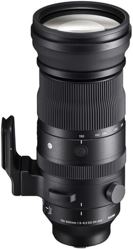 عدسة سيجما 150-600 ملم f/5-6.3 DG DN OS الرياضية المتوافقة مع Sony E Mount (إطار كامل) مع فلتر للأشعة فوق البنفسجية 95 ملم + حافظة غطاء العدسة + مجموعة تنظيف + قطعة قماش للتنظيف (5 قطع) in Kuwait