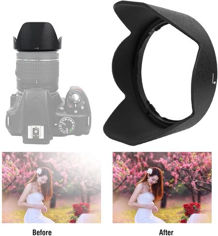 غطاء عدسة الكاميرا، غطاء عدسة بلاستيكي أسود HBN106 لعدسات VR مقاس 18-55 مم F/3.5-5.6G، يتجنب الضوء غير المرغوب فيه بشكل فعال in Kuwait