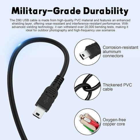 كابل USB UC-E4 متوافق مع كاميرا Nikon D40 D50 D70 D80 D90 D200 D300 D600 D610 D700 D3000 D3100 D7000 الرقمية SLR (3.3 قدم) in Kuwait
