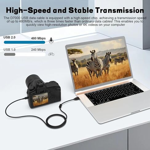 كابل USB UC-E4 متوافق مع كاميرا Nikon D40 D50 D70 D80 D90 D200 D300 D600 D610 D700 D3000 D3100 D7000 الرقمية SLR (3.3 قدم) in Kuwait