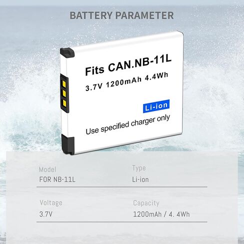 1 حزمة بطارية NB-11L NB-11LH مع شاحن USB نحيف متوافق مع Canon PowerShot Elph 360 Elph 350 Elph 340 Elph 190 Elph 180 Elph 160 Elph 150 Elph 140 Elph 135 Elph 130 Elph 110، SX420 عبارة عن كاميرا in Kuwait