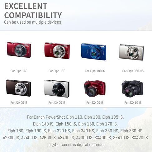1 حزمة بطارية NB-11L NB-11LH مع شاحن USB نحيف متوافق مع Canon PowerShot Elph 360 Elph 350 Elph 340 Elph 190 Elph 180 Elph 160 Elph 150 Elph 140 Elph 135 Elph 130 Elph 110، SX420 عبارة عن كاميرا in Kuwait