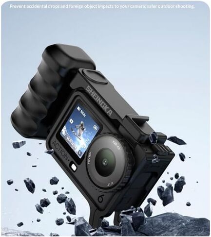 مجموعة حامل قفص الكاميرا/قبضة الكاميرا لـ DJI Osmo Action 6، مادة ABS مع فتحة حذاء بارد، خفيفة الوزن وسهلة الحمل in Saudi Arabia