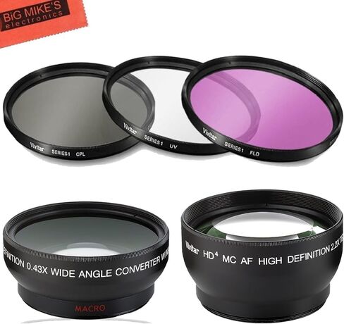 مجموعة عدسات فاخرة لكاميرا Sony Alpha A5000، A5100، A6000، A6300، A6500، NEX-5TL، NEX-6 مع عدسة E-Mount مقاس 16-50 مم - تتضمن: مجموعة مرشح 40.5 مم + عدسة زاوية واسعة 40.5 مم + عدسة تليفوتوغرافي 40.5 مم in Saudi Arabia