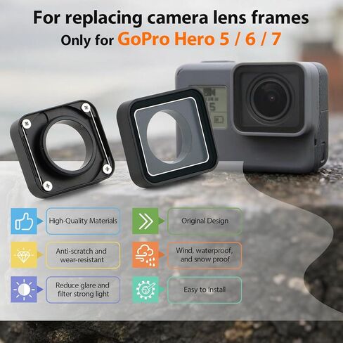 غطاء العدسة الواقي لاستبدال GoPro Hero 7 متوافق مع GoPro Hero 5 6 7 غطاء العدسة ملحقات جزء كاميرا الحركة مع طبقة واقية للعدسة in Kuwait