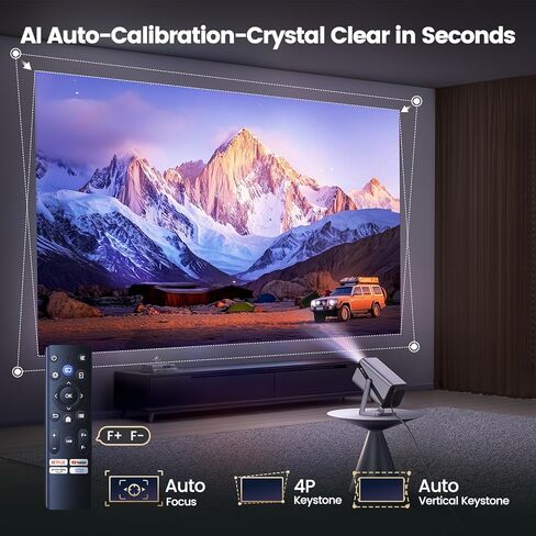 [تطبيق مرخص رسميًا/دعم 4K/صوت دولبي] جهاز عرض ذكي محمول مع واي فاي وبلوتوث، تركيز تلقائي وحجر مفاتيح/تكبير، حامل قابل للتعديل 360 درجة، جهاز iWIMIUS Mini Outdoor Moive Proyector (ترقية 2026) in Kuwait