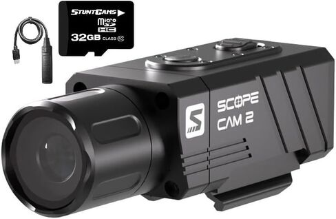 RunCam ScopeCam 2S 35MM Lens Hunting Action Camera Airsoft Zoom Hunting Camera Built-in Pica-Tiny Rail Mount for Hunting Airsoft Paintball Tactical Training with 32GB SD Card and Pre-Record Cable in Saudi Arabia