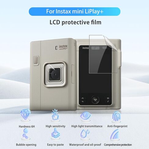 [عبوتان] واقي شاشة لفيلم الحماية instax mini LiPlay HD، صلابة 6 ساعات، خدش، فيلم واقي لكاميرا INSTAX Mini LIPLAY Plus الفورية (ليس زجاجًا مقسى) in Saudi Arabia