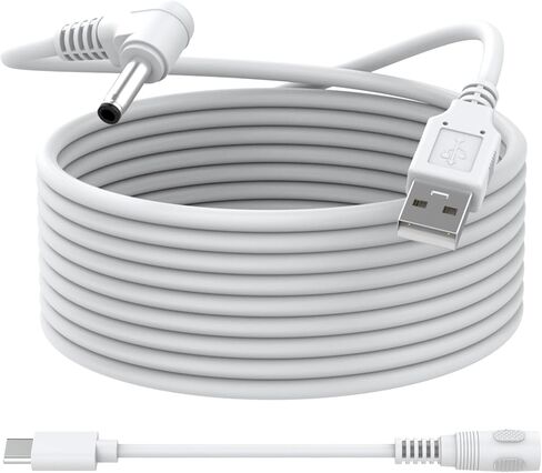 Ring Stick Up Camera Charger Power Cord, 13.2ft Weatherproof Charging Cable Barrel Plug Compatible with Ring Stick Up Cam Battery/Plug-in 3rd Gen/2nd Gen Security Camera (White) in Saudi Arabia